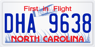 NC license plate DHA9638