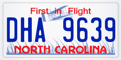 NC license plate DHA9639