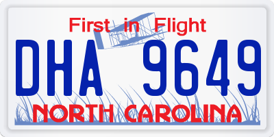 NC license plate DHA9649