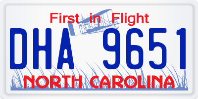 NC license plate DHA9651