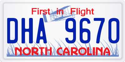 NC license plate DHA9670