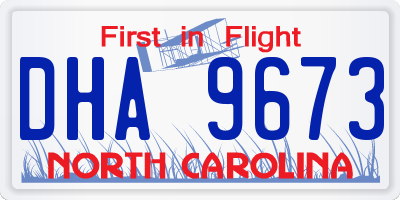 NC license plate DHA9673