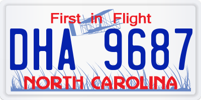 NC license plate DHA9687