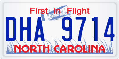 NC license plate DHA9714