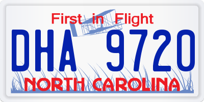 NC license plate DHA9720