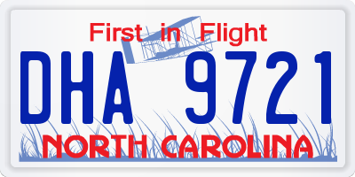 NC license plate DHA9721
