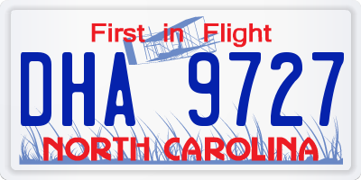 NC license plate DHA9727
