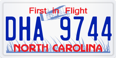NC license plate DHA9744
