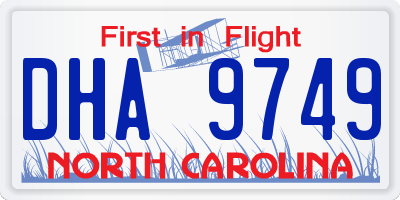 NC license plate DHA9749