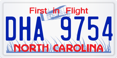NC license plate DHA9754