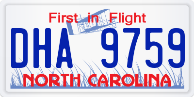 NC license plate DHA9759