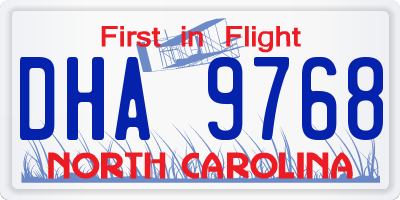 NC license plate DHA9768
