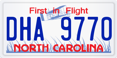 NC license plate DHA9770