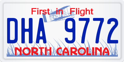 NC license plate DHA9772