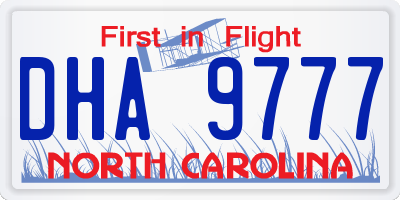 NC license plate DHA9777