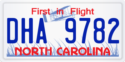 NC license plate DHA9782