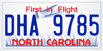 NC license plate DHA9785
