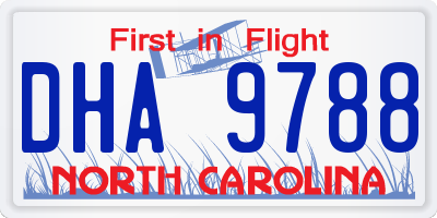 NC license plate DHA9788
