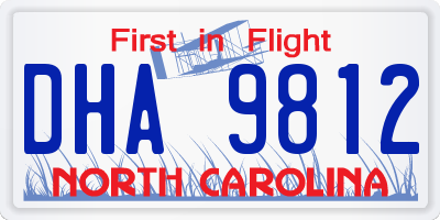 NC license plate DHA9812