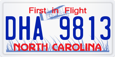 NC license plate DHA9813