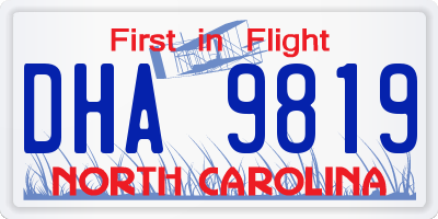 NC license plate DHA9819