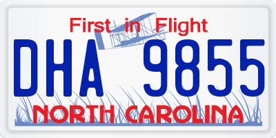 NC license plate DHA9855