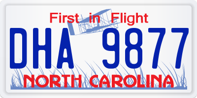 NC license plate DHA9877