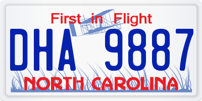 NC license plate DHA9887
