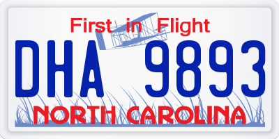 NC license plate DHA9893