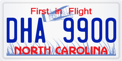 NC license plate DHA9900
