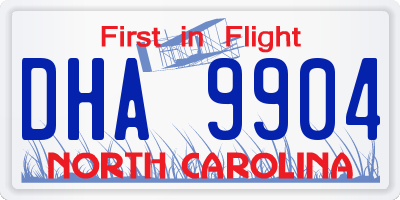 NC license plate DHA9904