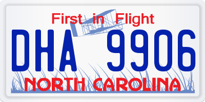 NC license plate DHA9906