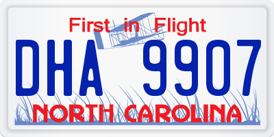 NC license plate DHA9907
