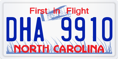 NC license plate DHA9910