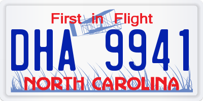 NC license plate DHA9941