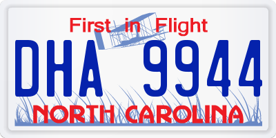 NC license plate DHA9944