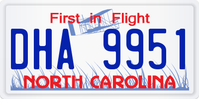 NC license plate DHA9951