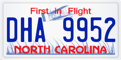 NC license plate DHA9952
