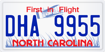 NC license plate DHA9955