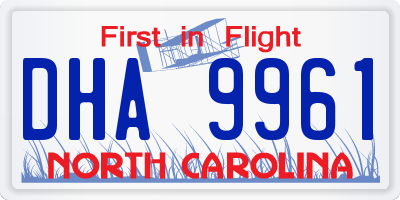 NC license plate DHA9961