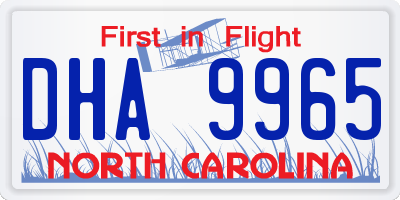 NC license plate DHA9965