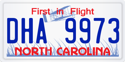 NC license plate DHA9973