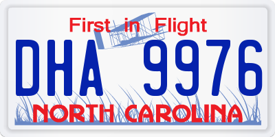 NC license plate DHA9976