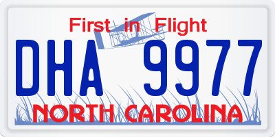 NC license plate DHA9977