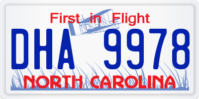 NC license plate DHA9978