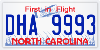 NC license plate DHA9993