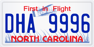NC license plate DHA9996