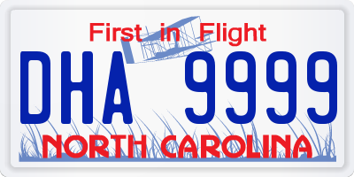 NC license plate DHA9999