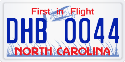 NC license plate DHB0044