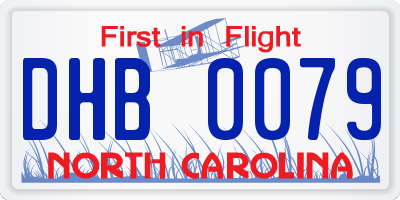 NC license plate DHB0079